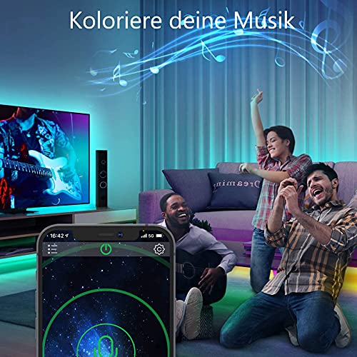 ALED LIGHT Bluetooth LED Streifen, 5050 5M RGB LED Stripes Licht Smart-Telefon Kontrolliertes RGB Lichtschläuche LED Lichtband 12V für Haus, Garten, Dekoration
