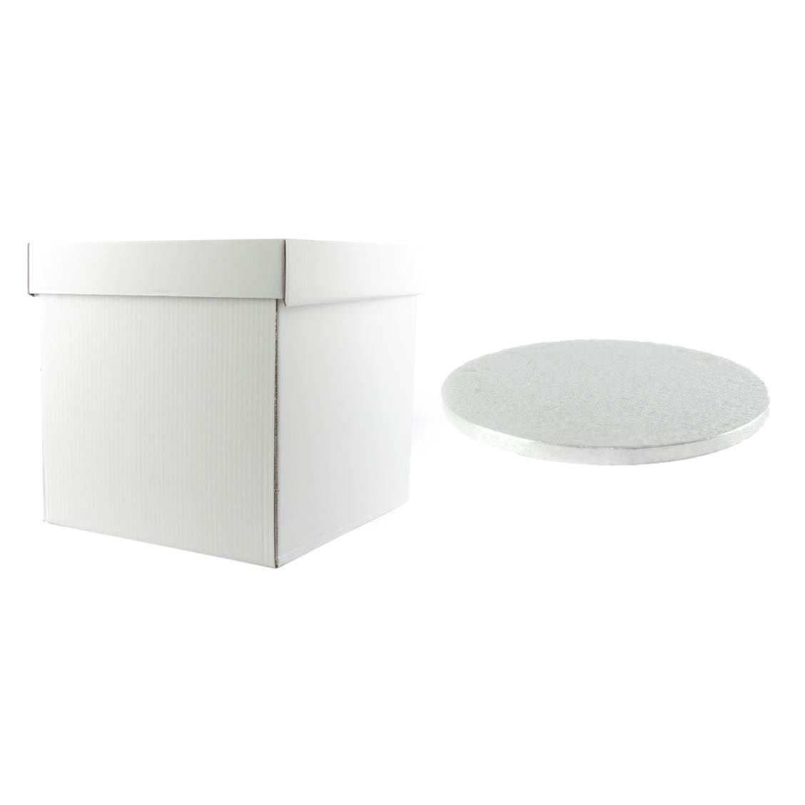 Its Just A Box 15" x 15" x 15" Stacked Cake Box & 15" Round Cake Drum