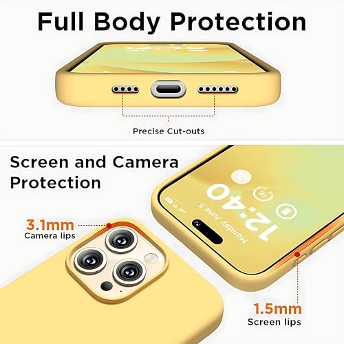Image of Aa TrendX Silicon Case Cover Compatible with iPhone 13 Pro Max Case Cover | Slim Fit Silicone Back Case for iPhone 13 Pro Max /Camera Protection /Hard Edge /Premium Back Case Cover / (Yellow)