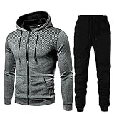 Asija Herren Trainingsanzug Jogginganzug für Männer Langarm Sportanzug Freizeitanzug Set Jogginghose Sweatshirt Zipper Hoodie Hose für Gym Fitness Sportbekleidung Trainingsjacke Sportjacke Tracksuit