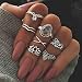 Produktbild Edary Vintage-Edelstein-Knöchelringe, Lotusgelenk, Ring-Set, Silber-Kristall, Glücksbringer für Frauen und Mädchen (7 Stück)