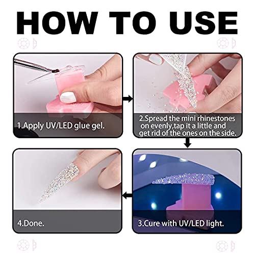 Mopretty UL-NA100012430 10400Pcs 1.2Mm Mini Diamond Shining Diy Rhinestones Iridescent Pixie Small Crystals For Nail Need Glue Phone & Nail Art Decoration thumb #4