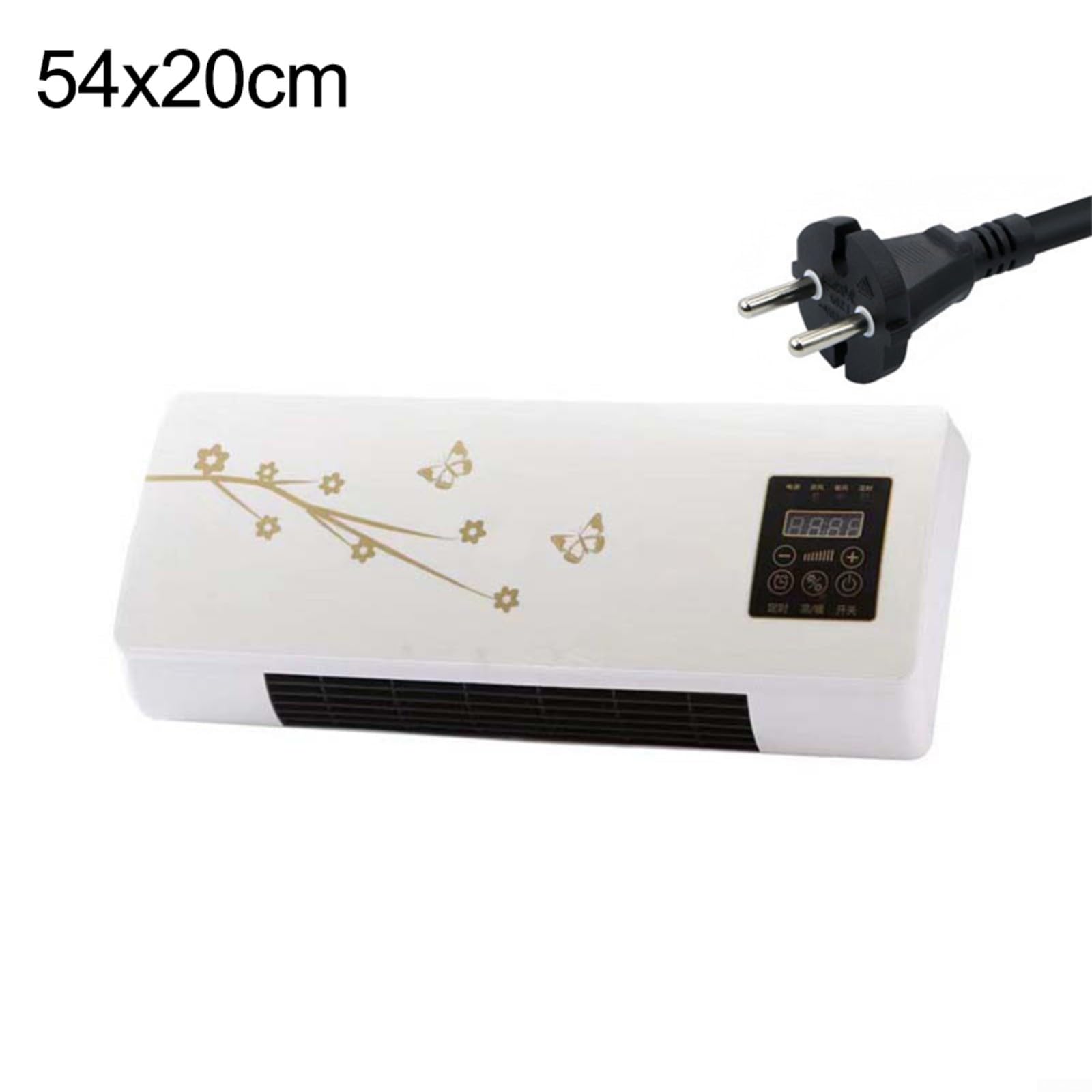 2-in-1 Wand-Klimaanlagen-Ventilator mit warmen und natürlichen Windmodi, energieeffizient, leiser Betrieb, weiß, 55 x 20 cm, für Badezimmer, Büros, Schlafzimmer (3)