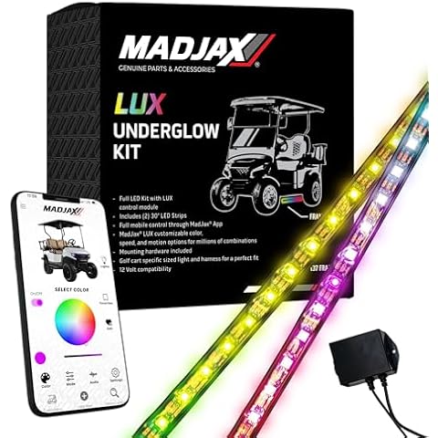 MADJAX LED Golf Cart Underglow Accent Neon Light Strip Kit Compatible with EZGO Club Car Yamaha 12V | Sync to Music and Headlights with App Control | Water Resistant | 2PC (Underbody Starter Kit) Cover