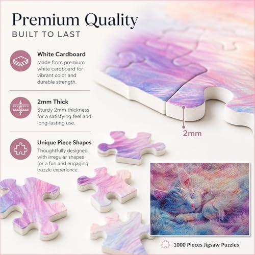 Puzzle de 1000 Piezas para Adultos Gato Dulce Durmiendo 28 x 20 pulgadas miniatura 5