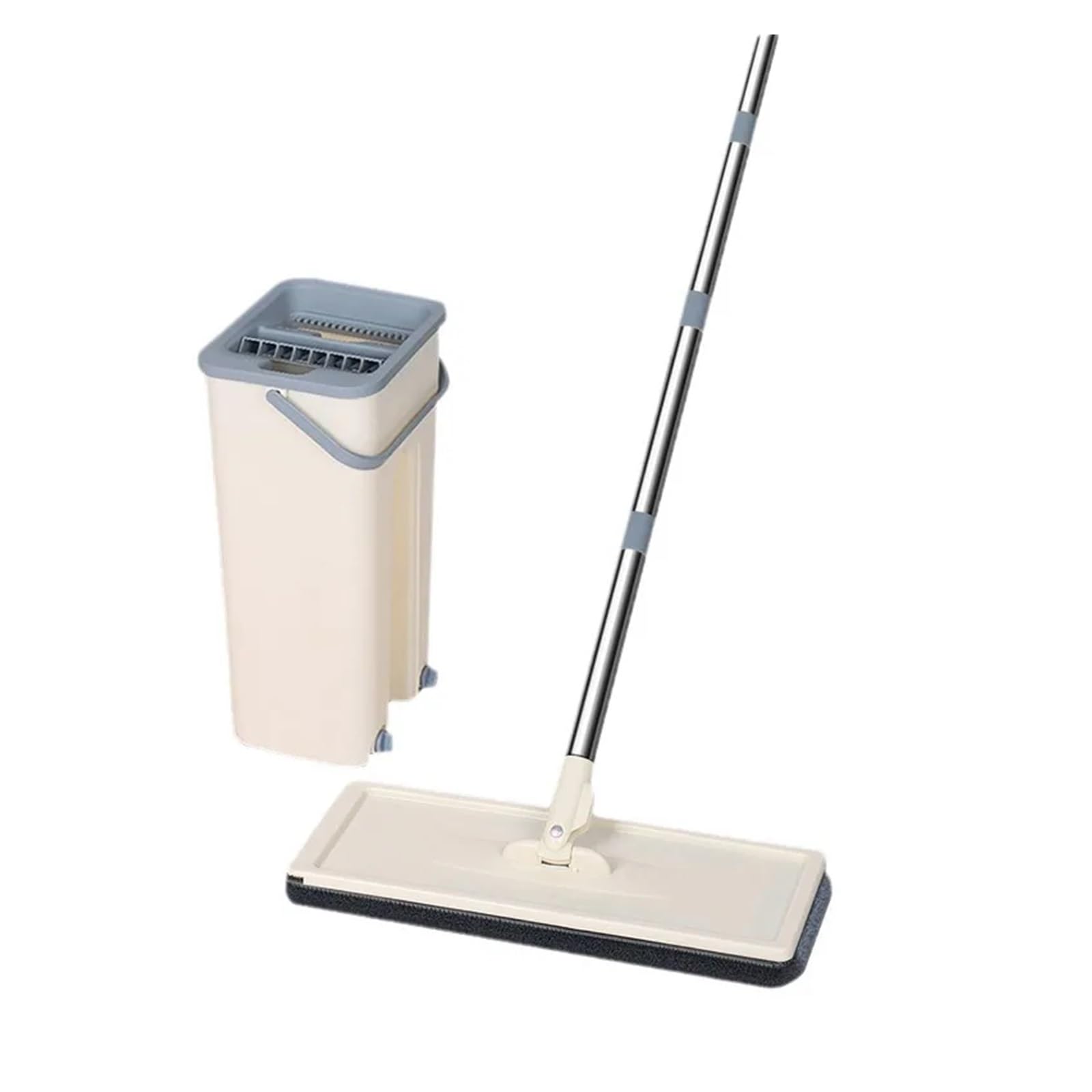 Fregona de Microfibra for Suelos, fregona húmeda con Cubo, fregona de Limpieza for baño, fregona for Lavar Suelos, Limpiador for el hogar y la Cocina.(Bucket-mop-4cloth)