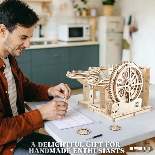 3D Wooden Puzzles for Adults Marble Run Kit - 159pc 4 Steel Marbles Build Mechanical Maze Model STEM Toys for Teens Adults, 4hr Challenge, No Glue Needed & Desk Kinetic Art, Ages 14+ - Image 2