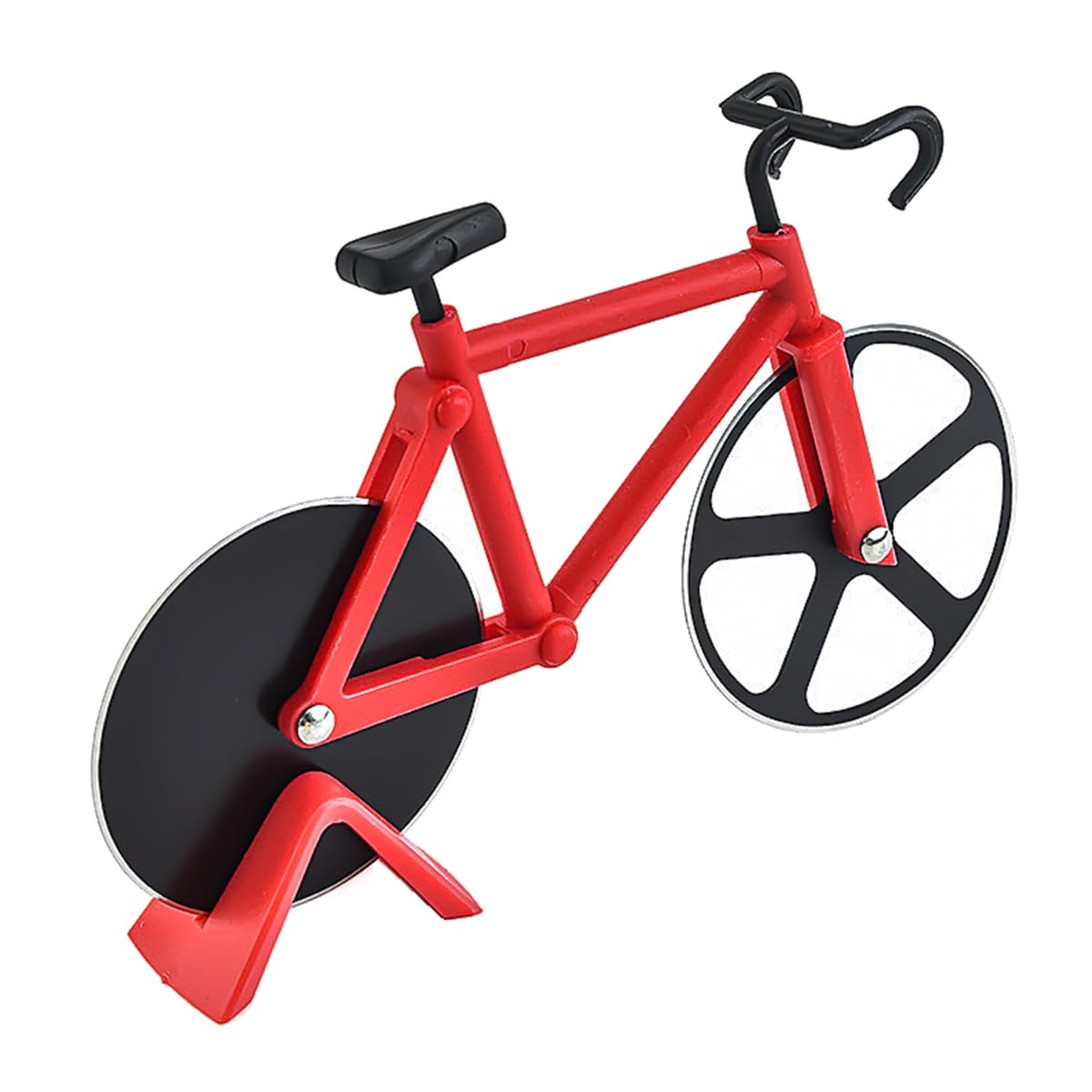 Alnicov Bike Pizza Cutter Pizza Cutter Wheel Stal nierdzewna Super ostre ostrza - czerwony