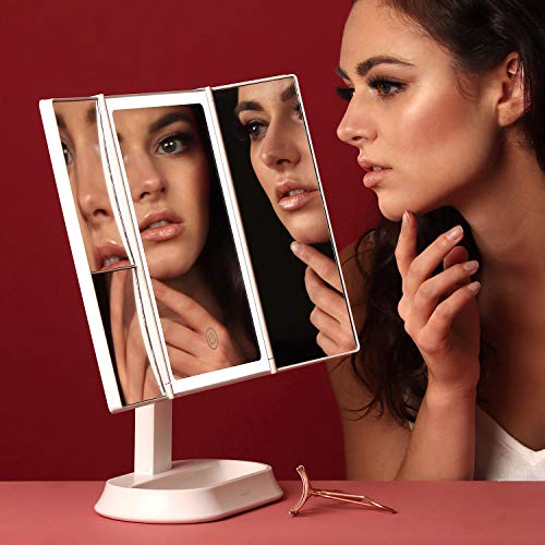 Fancii Make-up Spiegel met Natuurlijke LED Licht en 5x & 7x Vergroting - Driedelige Makeup Mirror met dimbare… - Afbeelding 8