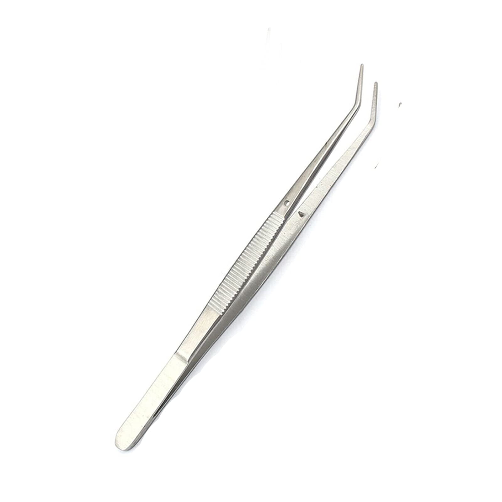 DDP SURGI GRADE STAINLESS STEEL COLLEGE TWEEZERS 6 1/2" ANGLED