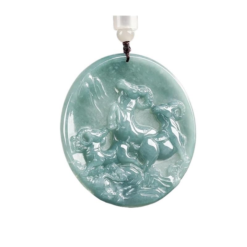 Amulette en jade véritable sculptée, collier cadeau zodiaque pour homme et femme
