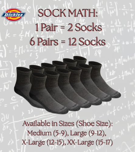 Image of Dickies Men's Dri-Tech Moisture Control Quarter Socks, Available in M-XXL (6, 12, 18 Pairs)