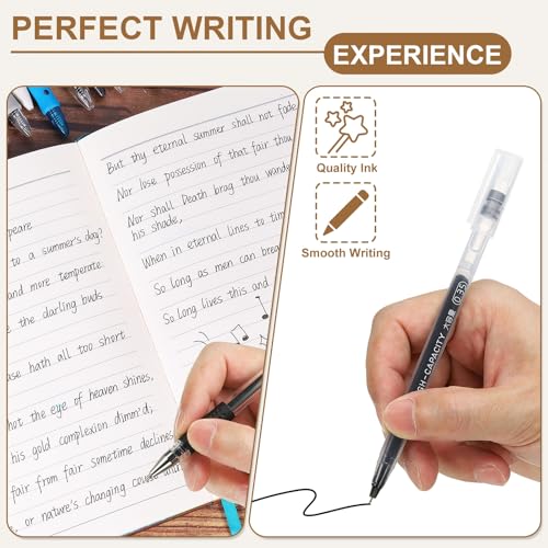 PATIKIL 0.5mm Bolígrafos de Gel, Pack 24 Tinta Negra miniatura 4