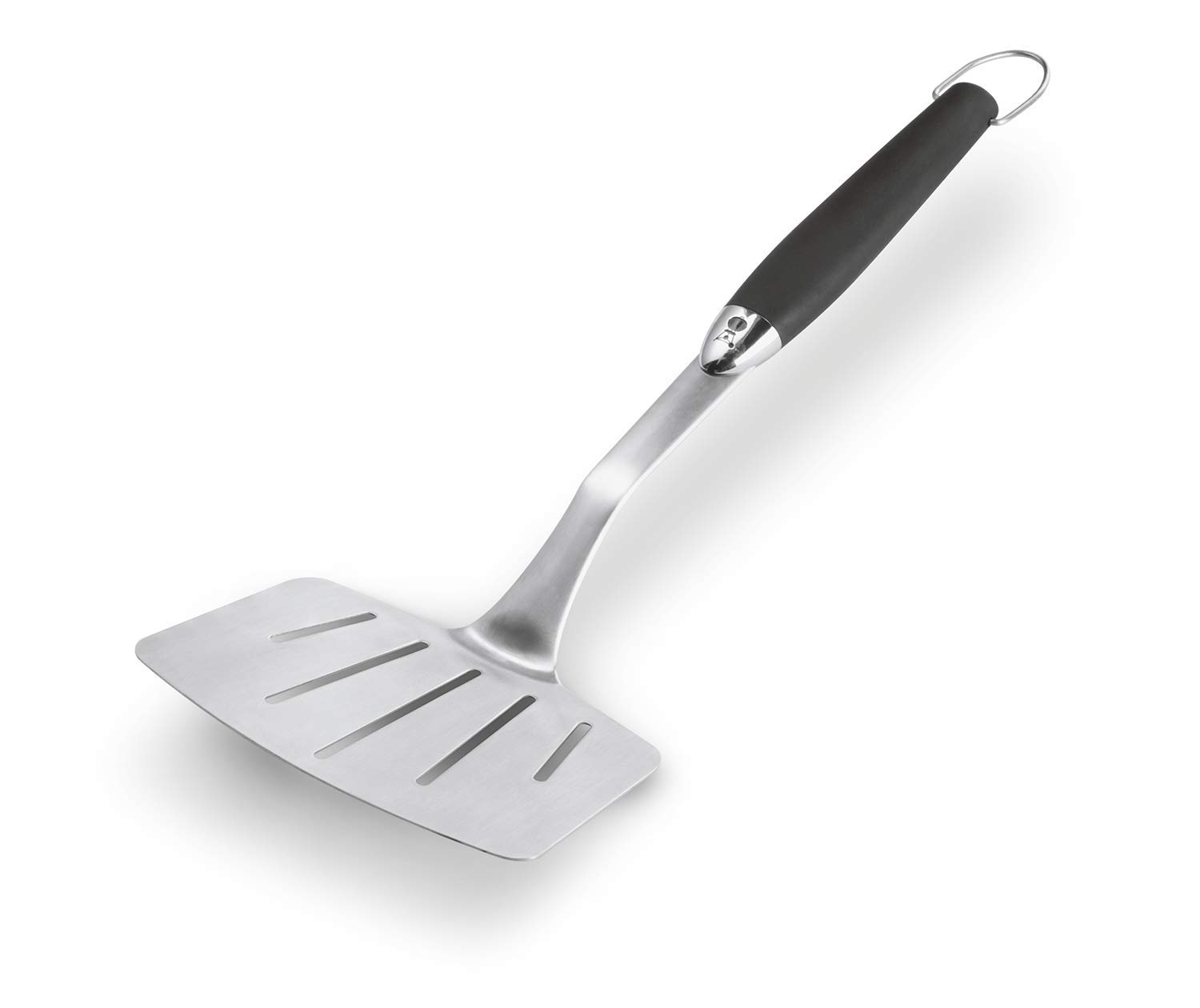 Weber Spatule de Barbecue Premium (46cm), pour Les Grands Aliments grillés ou Poisson, Acier Inoxydable, poignée Confortable antidérapante, col incliné, Passe au Lave-Vaisselle - Noir/Argent (6673)