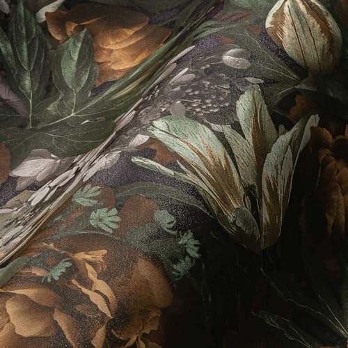 A.S. Création PrintWalls Vliestapete mit Blument-Motiv Rosen 0,53 x 10,05 m - Blumentapete in Gelb Grün Grau, Tapete Floral Made in Germany - 385092