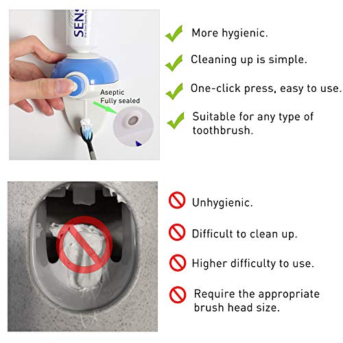 OAPRIRE Toothpaste Dispenser Wall Mounted - Easy to Use, Perfect for Children and Elderly - Best Toothpaste Squeezer for Washroom Bathroom - Helps You Reduce Bathroom Clutter
