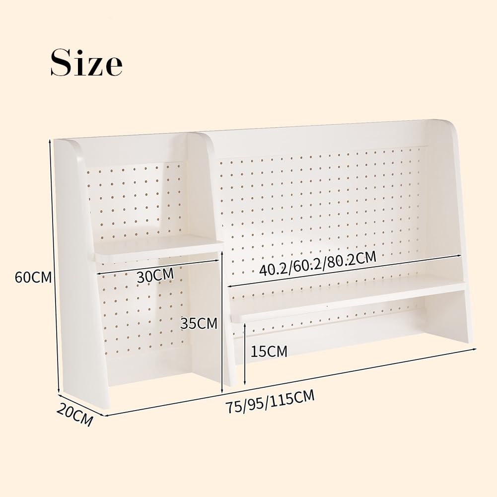 Amazon.co.jp: Hoshinoi 卓上ラック 机上ラック 木製 有孔ボード付き