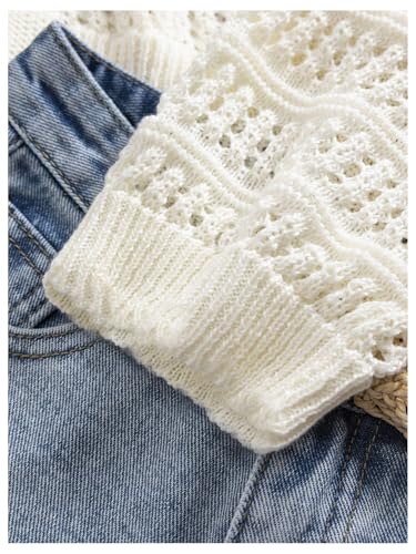 GORGLITTER Women's Cherry Cropped Cardigan Tie Front Crochet Lightweight Knit Sweater Top Coastal Cowgirl Outfits4