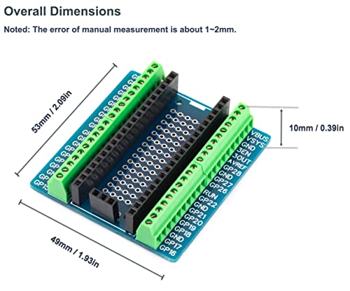 Module Pi Pico Breakout Board 2.54 vis de borne mini Raspberry Pi Pico extension