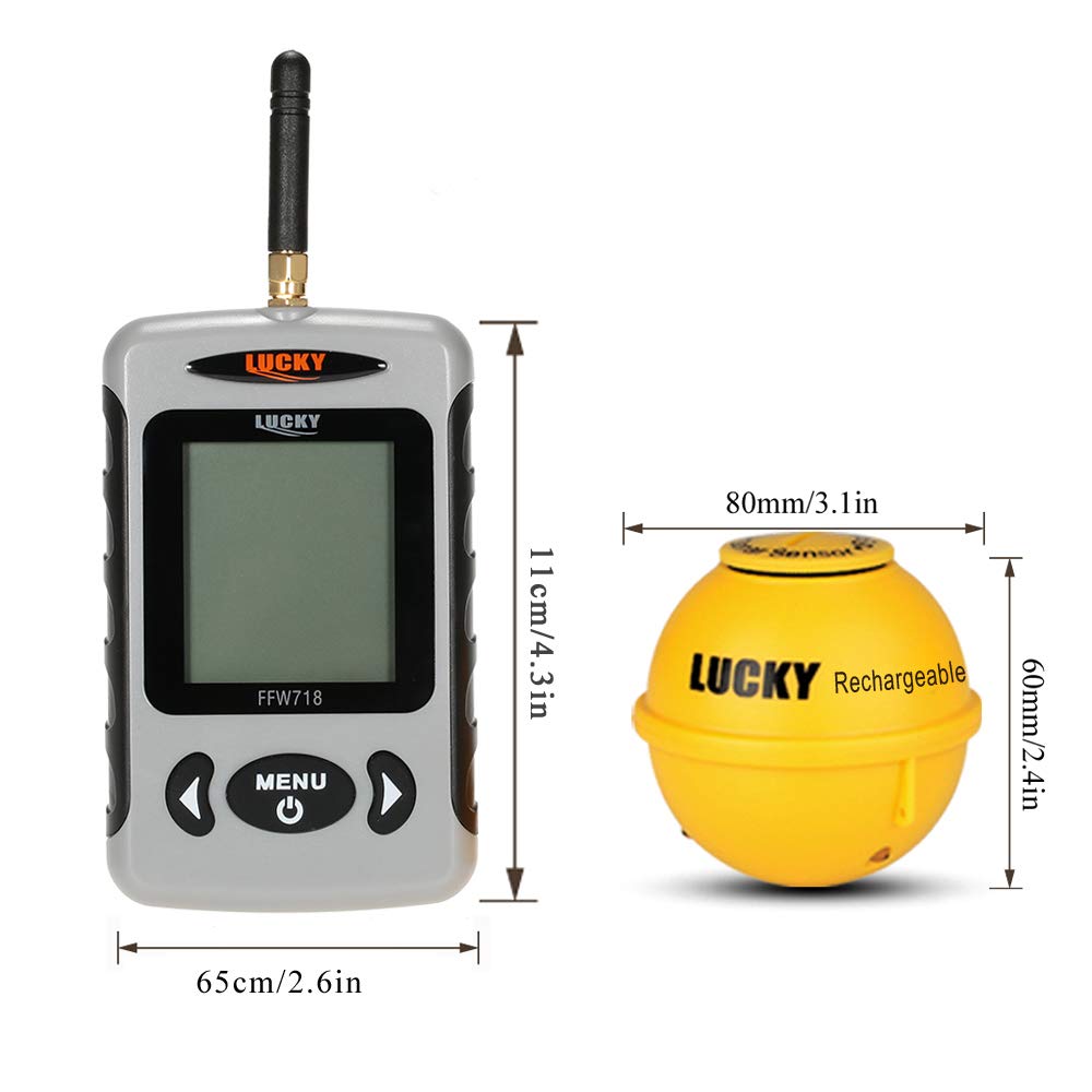 Lixada Détecteur de poissons sans fil portable Sonar Jauge de profondeur aquatique Écran numérique LCD Ecosondeur pour tout type de pêche
