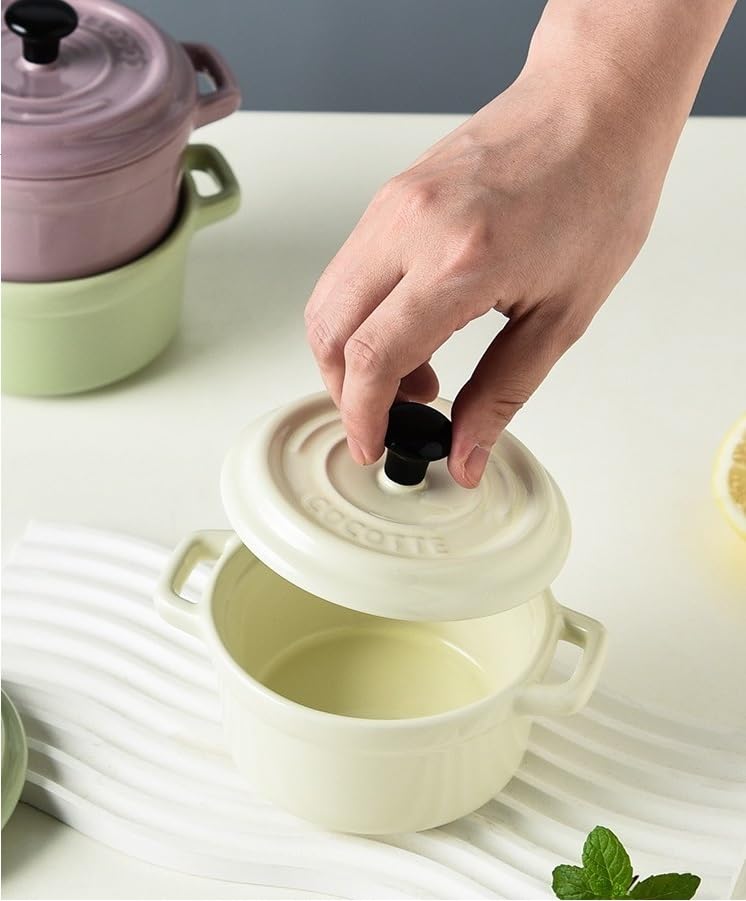 Hobby Concept 6 Ini Cocottes Céraique Avec Double Poignées Et