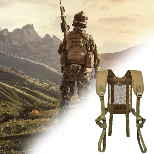 SHITOOMFE Taktische Hosenträger für Männer, taktischer Kabelbaum, Schnellfreisetzungsmultifunktional H-Harmess mit Schnallen und verstellbaren Hosenträgern Universal Outdoor Brust-Mini-Rigs