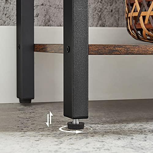 VASAGLE Triple Wide 5 Tier Bookshelf, Bookcase with 14 Storage Shelves, Metal Frame, Living Room, Study, Office, Industrial Style, Rustic Brown and Black ULLS107B01