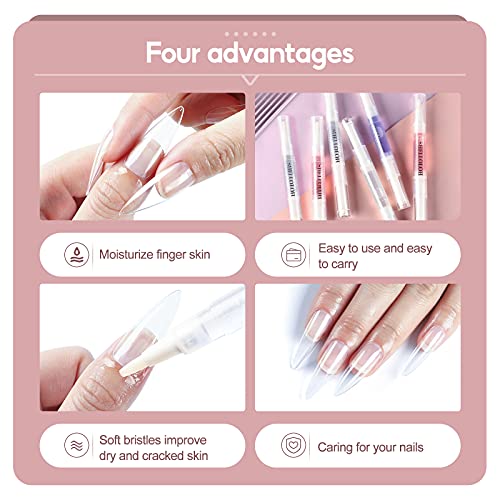 Shelloloh 6Pcs Nail Cuticle Oil Pen For Nails, Nail Revitalizing Nutrition Oil Pen For Nail Treatment Care Nail Softener And Strengthener,5Ml/Bottle #TOP1