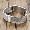 VNOX Personalized Medical ID Bracelet, Free Custom Medical Alert Bracelets for Men Women, Stainless Steel Mesh Band Adjustable SOS Emergency Name Identification Wristband #3