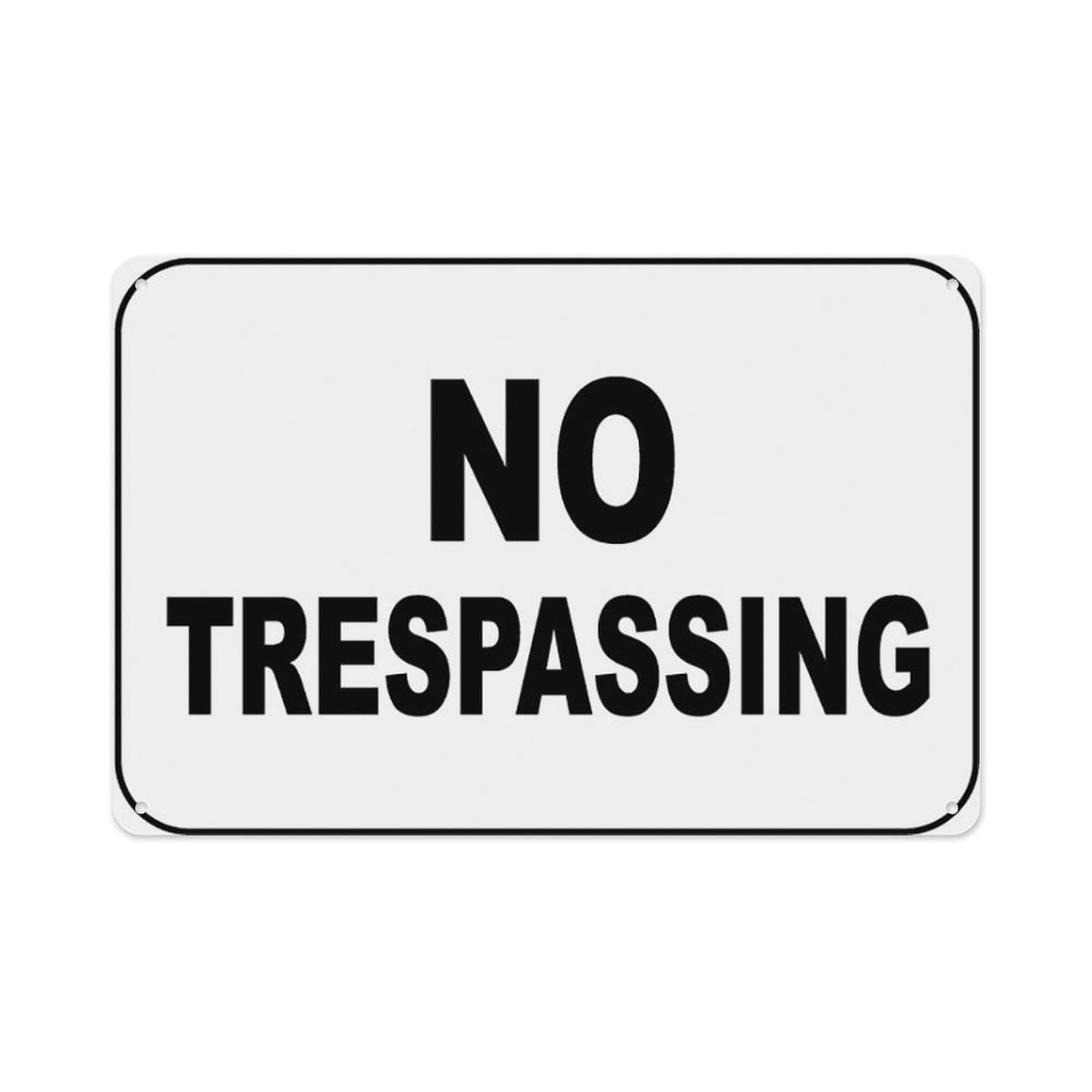 peiyeety No Trespassing Sign Aluminum Tin Warning Signs For Home Outdoor Garden 8X12 Inches