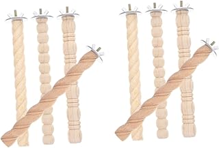 POPETPOP 8 Pçs Vara De Garra De Pássaro Trens De Madeira Periquito Playset De Gaiola De Pássaro Suporte De Poleiro De Pássaro Gaiola De Pássaro De Madeira Brinquedos De Poleiro Para