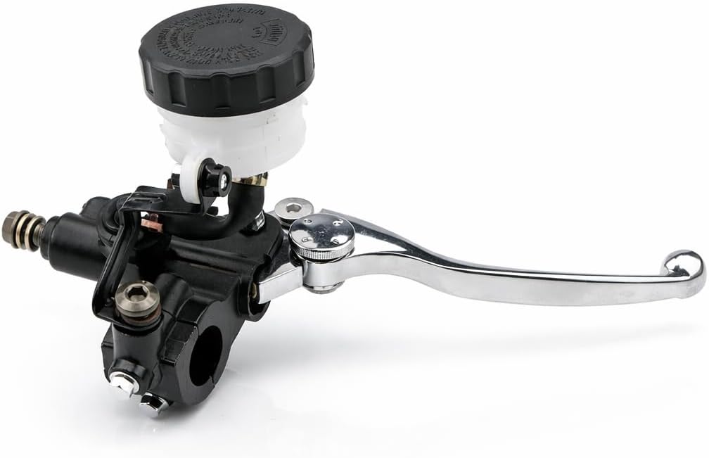 Front Brake Master Cylinder 14mm Bore for Suzuki GSX-R600 GSX-R750 SV650, Aluminum Brake Pump with Adjustable Lever, M10×1.25 Mirror Mount, DOT4 Compatible