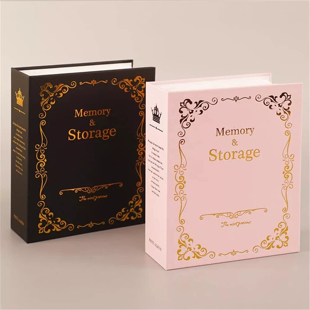 Álbum de Fotos de 15 cm con 100 Bolsillos, Estuche para Guardar Fotos, Marco para álbum de Fotos Infantil (Negro, 18 x 14 x 5 cm)