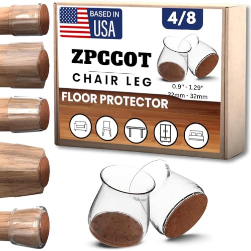 Image of 8 Pcs Silicone Chair Leg Floor Protectors, Premium Felt Furniture Pads for Hardwood Floors, Furniture Sliders for Chair Legs, Stool Leg Protectors Cap for Avoid Noise and Scratches(Large)