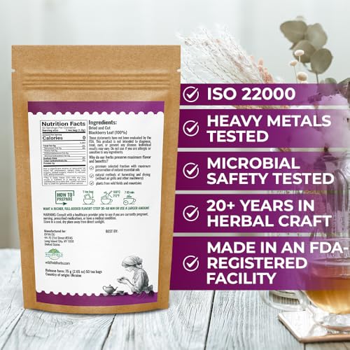 Image of 50 Bags Blackberry Leaf Herb Tea (Rubus Fruticosus) - 50 Count 1.5g Herbal Bags Te De Zarzamora