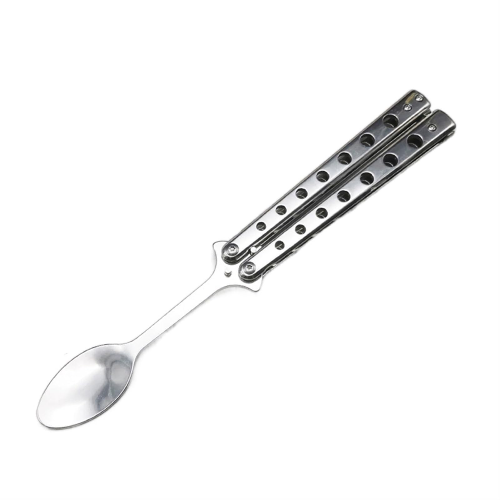 LIDCOM سكاكين فراشة متعددة الوظائف المدرب ， Balisong Trainer Spoon ， Balisong Butterfly Fork ， غير حقيقي ， ليس شفرة حادة (Size : Spoon)