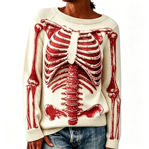 Halloween Sweaters for Women Skeleton Skull Sweater Halloween Sweater - image 1