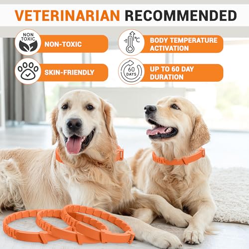 Image of CalmPaws 3 Pack, Calming Collar for Dogs, Dog Calming Pheromone Collar, Relief Anxiety Stress Separation, Lasts 60 Days, Adjustable for All Dogs