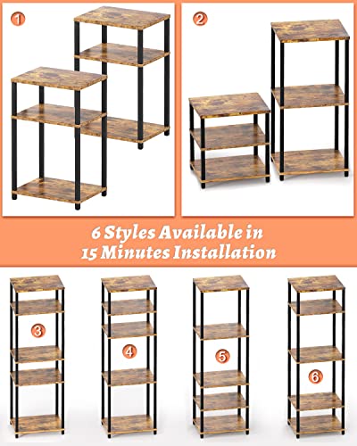 Woodynlux IT-XZHP-TX36 End Table Night Stand Set Of 2, 3-Tier Bedside Tables, 5-Tier Shelf Bookcase, Accent Side Table For Couch, Living Room thumb #3