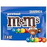 M&M'S Pretzel Milk Chocolate Candy, Sharing Size, 7.4 oz Resealable Bag