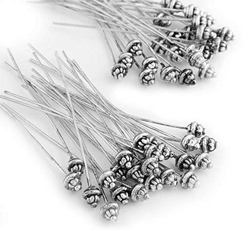 skyllc® 50X Clous Aiguilles en Métal Fleur 55mm Couleur Argenté Cover