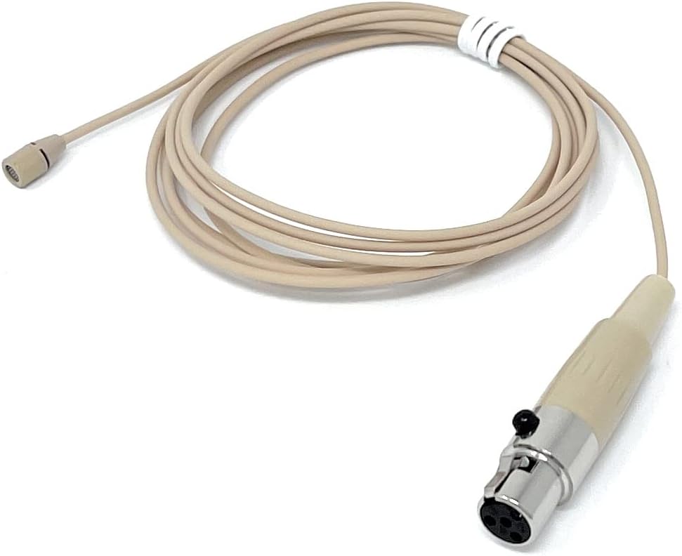 Beige Lavalier Lapel Mic with 4 pin mini XLR TA4F for Shure wireless - Image 2