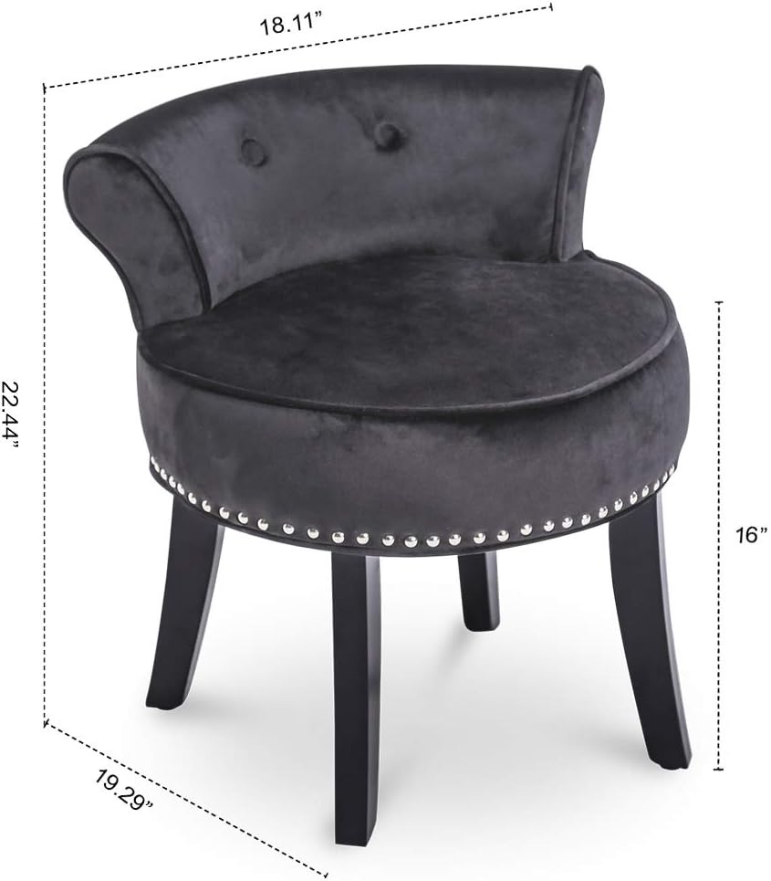 Buy Velvet Makeup Vanity Chair And Stool For Bedroom With Roll Back Button And Rivet Deco Padded Bench Legs For Women And Girl Dressing Table Black Online In Indonesia B07vm716q9 Buy Velvet Makeup Vanity Chair And Stool For Bedroom With Roll Back Button And Rivet Deco Padded Bench Legs For Women And Girl Dressing Table Black Online In Indonesia B07vm716q9