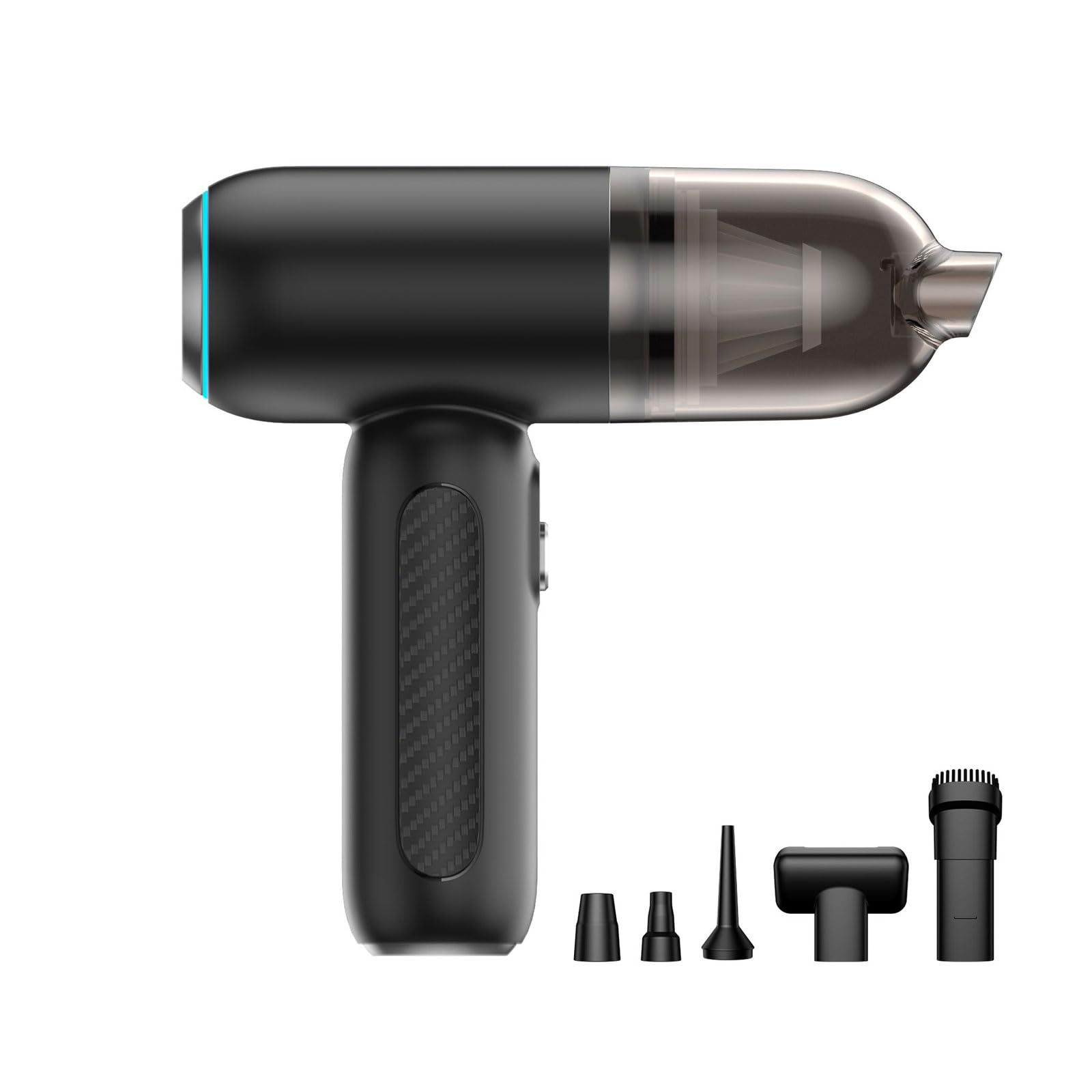 Aspiradora de Mano, Aspiradora de Mano 4 en 1 Potente, inalámbrica y Recargable, con iluminación LED.(Black,[Brushed Motor 8000pa Suction])