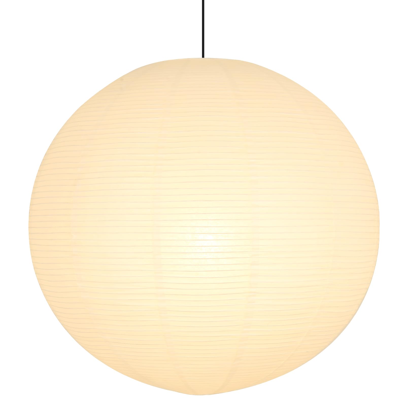 White Round Paper Lantern Lampshade, 24"x24' Large Paper Lanterns Pendant Light Shade, Chinese Foldable Design for Living Room, Bedroom, Ceiling Lampshade Party Decor
