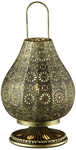 Preisvergleich Produktbild Trio Leuchten LED Tischleuchte Jasmin 503700104, Metall altmessing, exkl. 1x E14