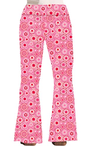 Image of Deerose Girls Halloween Hippie Bell Bottom Pants High Waist Flare Pants 5-14 Years