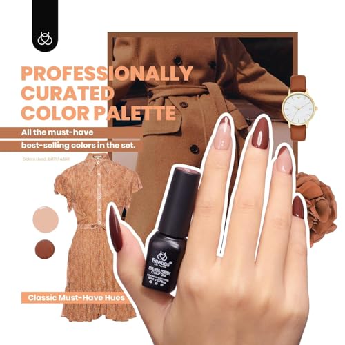 beetles 44pcs Gel Nail Polish Set - 36 Colors Colorful Muse Gel Polish Kit Pink Nude Red Yellow Green Black White Glitter Nail Kit Base Top Coat UV LED Needed Salon DIY Home Gift for Women - Image 6
