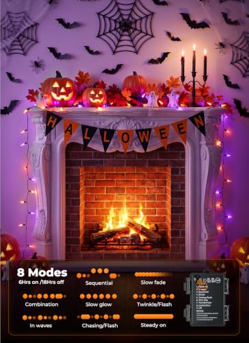 Brightown 2 Pack Halloween Lights Battery Operated, Diamond-Faceted 100LED - image 2