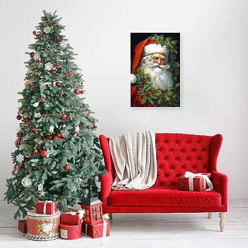 CCWACPP Quadro su tela vintage con Babbo Natale